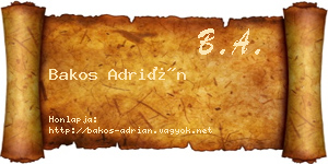 Bakos Adrián névjegykártya