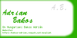 adrian bakos business card